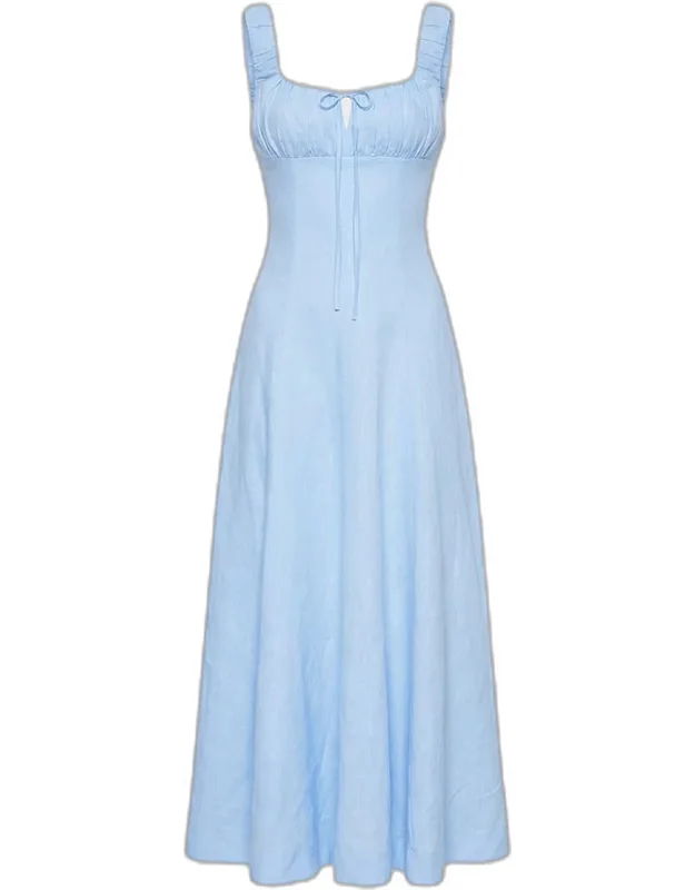 Sleeveless Linen Midi Dress