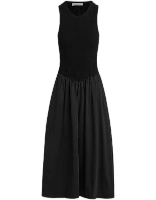 The Lennon Sleeveless Knit And Poplin Maxi Dress