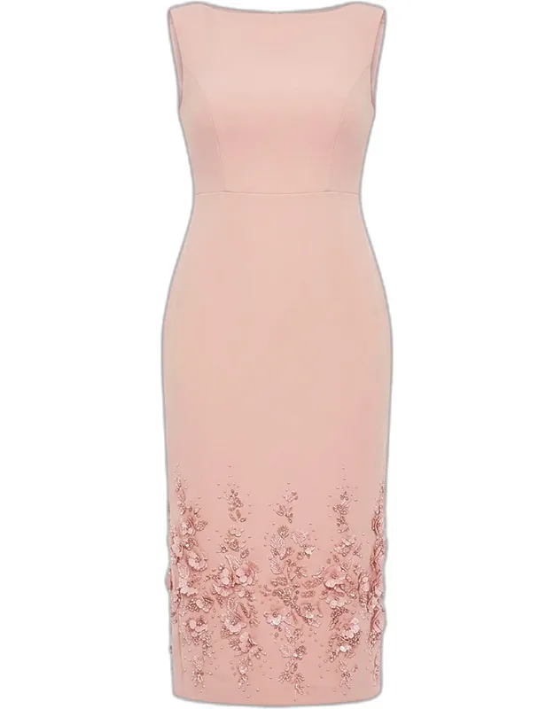 Embellished Sheath Midi Dress