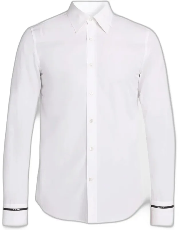 Cotton Stripe-cuff Sport Shirt