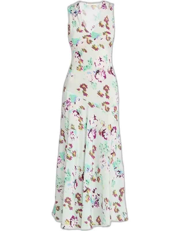 Floral Silk Maxi Dress