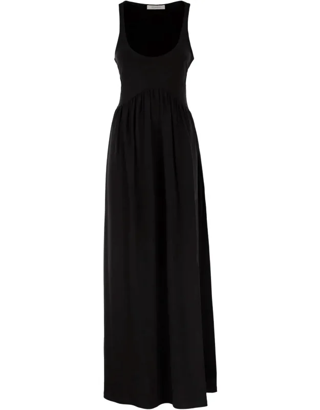 Maxi Dress In Stretch Jersey Crêpe With Open Back