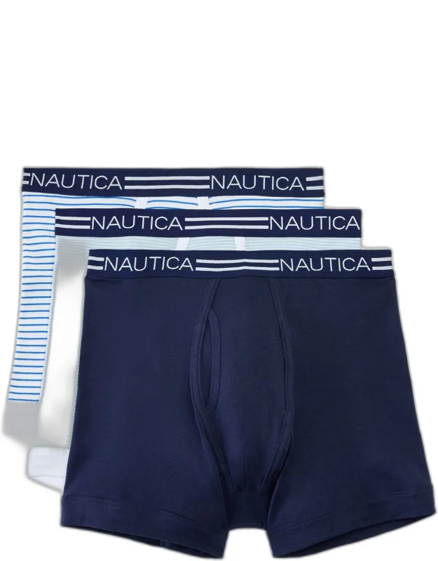 Solid Cotton Boxer Briefs, 3-pack