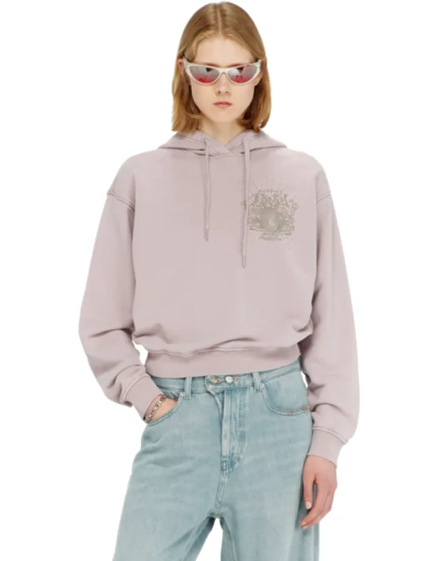 Hoodie With Prints And Rhinestone Studs