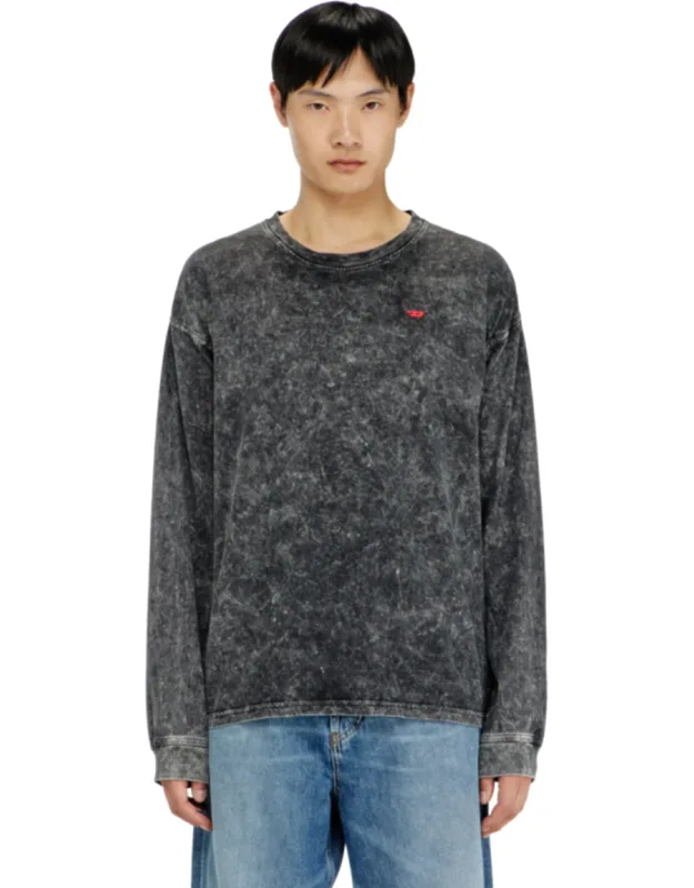 Long Sleeve Top With Treated Effect - T-shirt