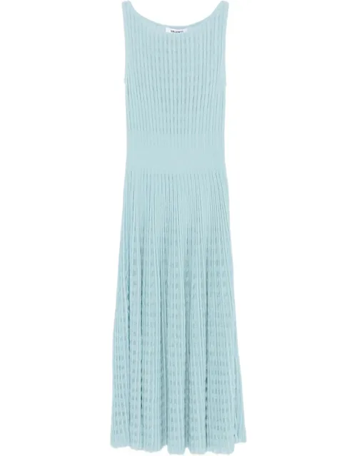 Ribbed-knit Sleeveless Midi Dress