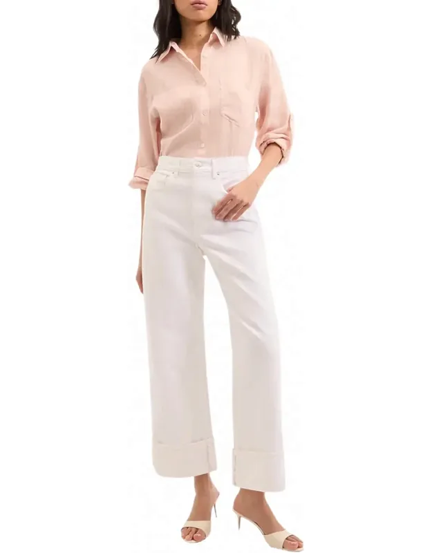 Cuffed Cropped Wide-leg Jeans