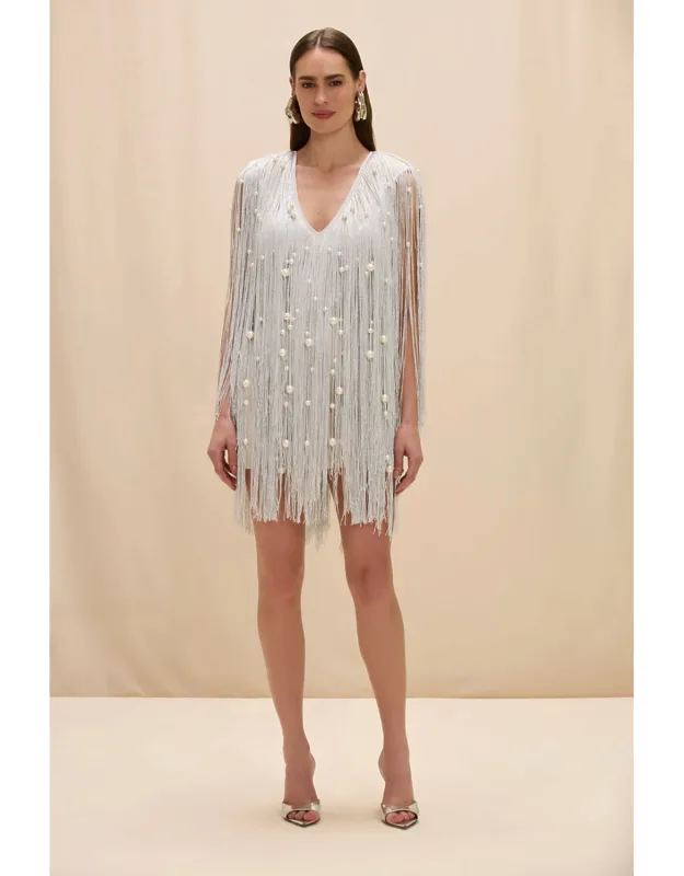 Crochet Plunge Mini Dress