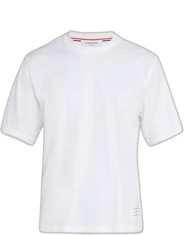 Cotton Stripe-trim Crewneck T-shirt