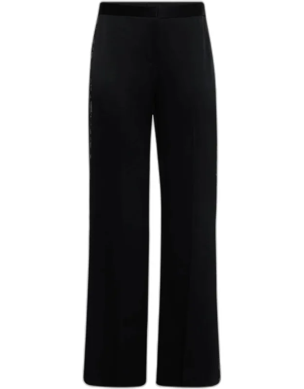 Lace-inset Straight Pants