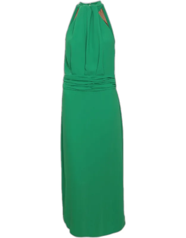 Crepe Halter Neck Maxi Dress