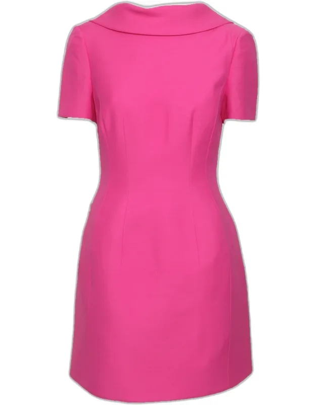 Wool Blend Bow Detail Mini Dress