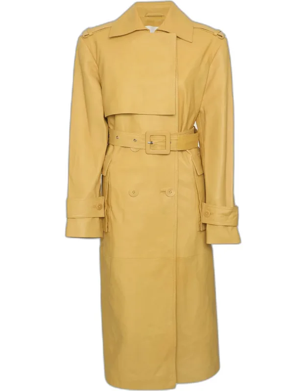 Leather Belted Trench Coat