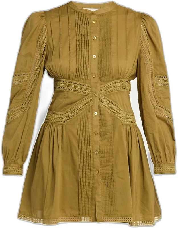 Embroidered Cotton Mini Dress