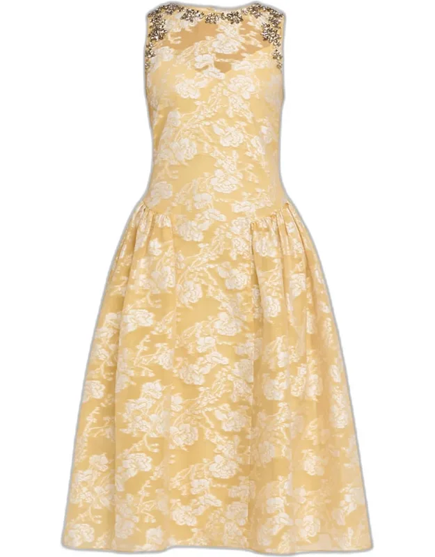 Organza Jacquard Drop-waist Dress