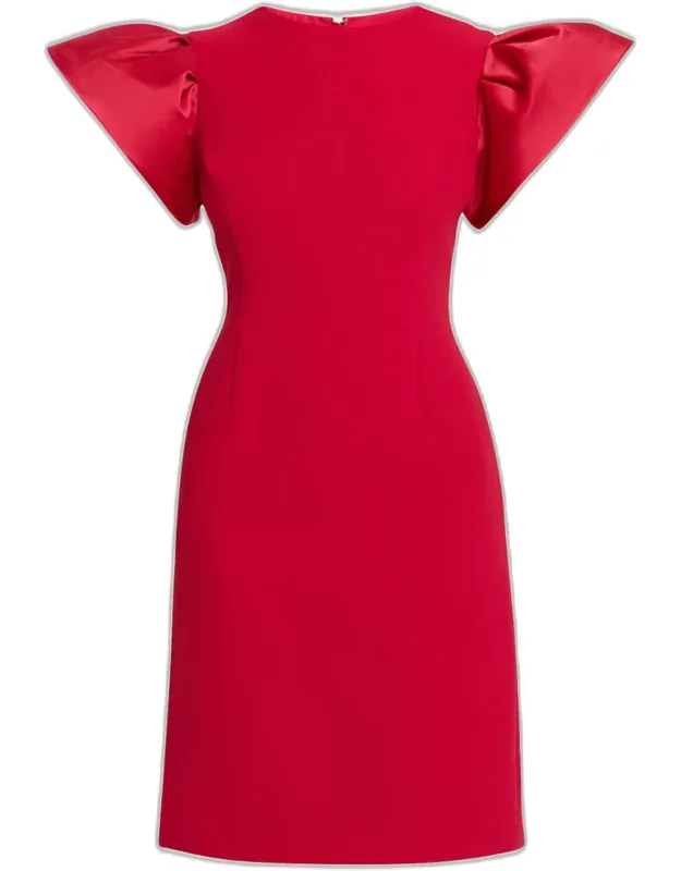 Flounce-sleeve Sheath Dress
