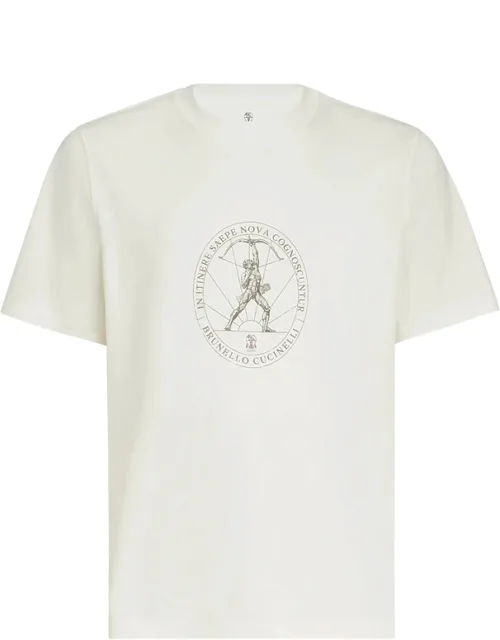 Cotton-jersey Crew-neck T-shirt With Print