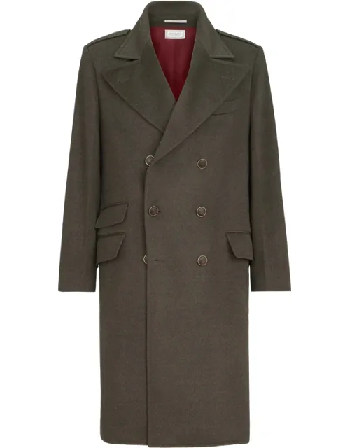Lightweight Virgin-wool Cloth One-and-a-half Breasted Coat With Peak-lapels