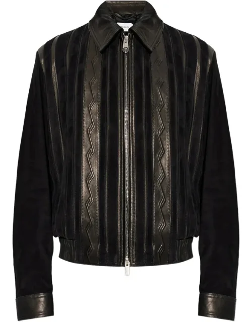 Greca-embossed Panelled Jacket