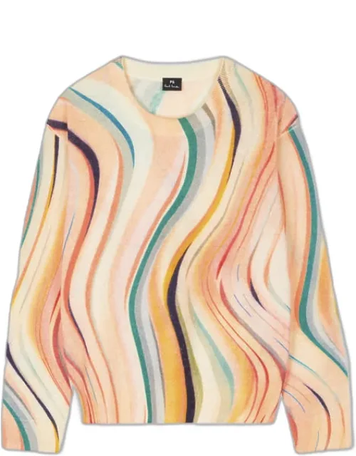 Dusky Swirl Crew Neck Knitted Sweater