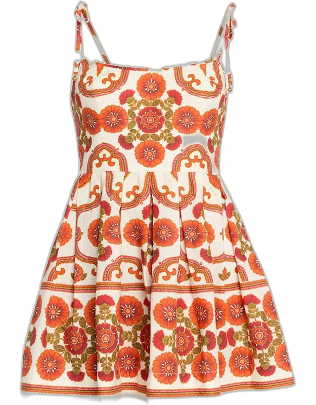 Laia Mini Dress With Floral Print And Scoop Neckline