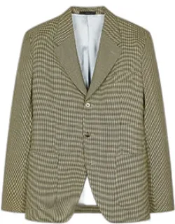 Overdyed Micro-houndstooth Wool Blazer