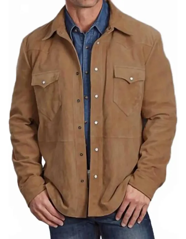 Leather Suede Shirt Jacket