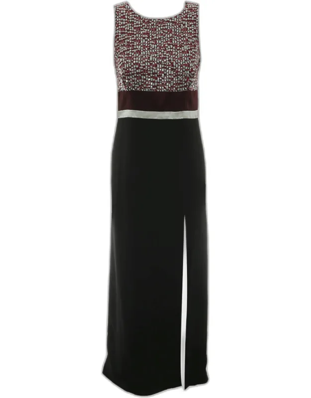 Sleeveless Embellished Silk Dress