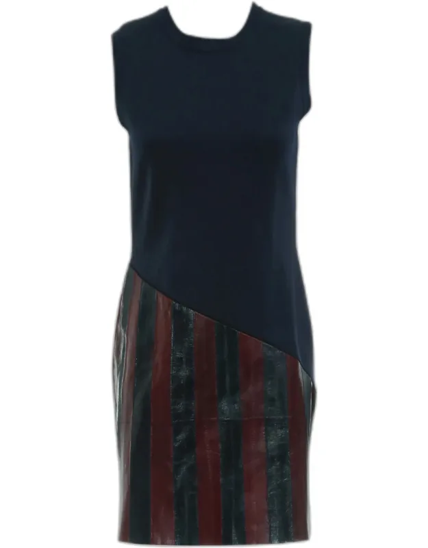 Sleeveless Leather Knit Dress