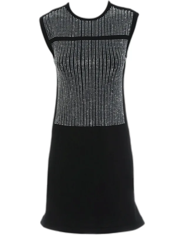 Sleeveless Embellished Knit Sheath Dress
