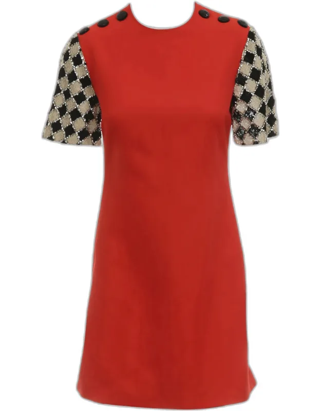 Embellished-sleeve Dress