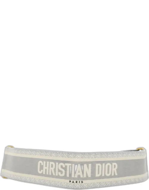 Logo Embroidered Canvas Belt