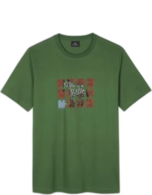 Zebra Jigsaw Print T-shirt