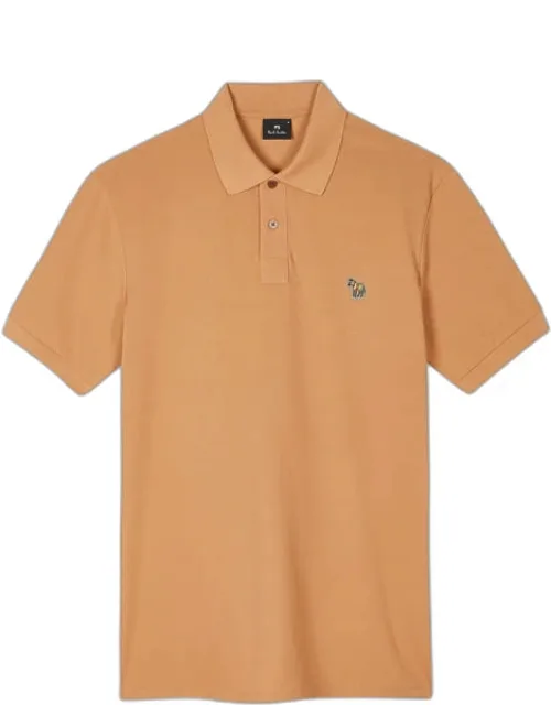Light Tan Organic Cotton Zebra Polo Shirt