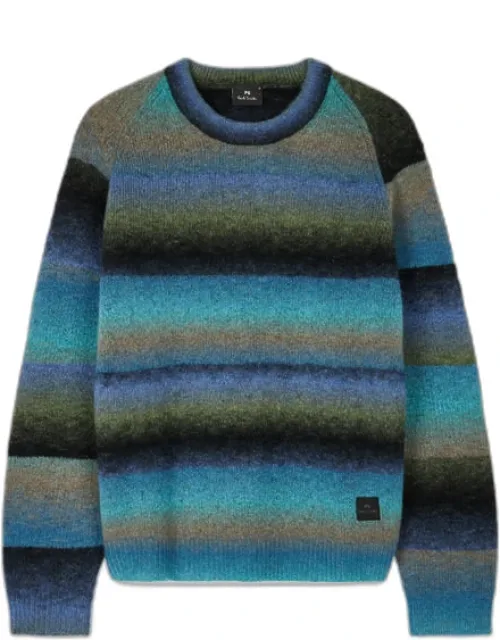 Faded Stripe Merino Wool-blend Sweater