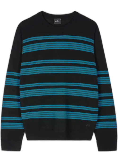 Raised Stripe Merino Wool Sweater