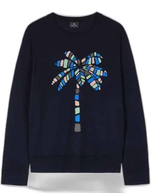 Merino Wool 'palm Tree' Sweater