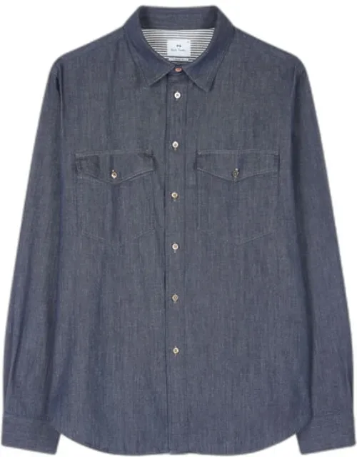 Indigo Rinse Denim Patch Pocket Shirt