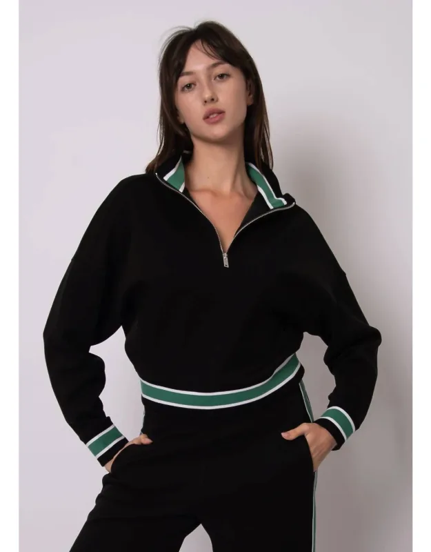 Marilyn Stripe Half Zip Pullover