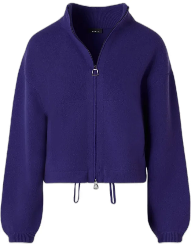 Cashmere Pique Zipped Cardigan
