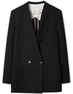 Linen Double-breasted Blazer