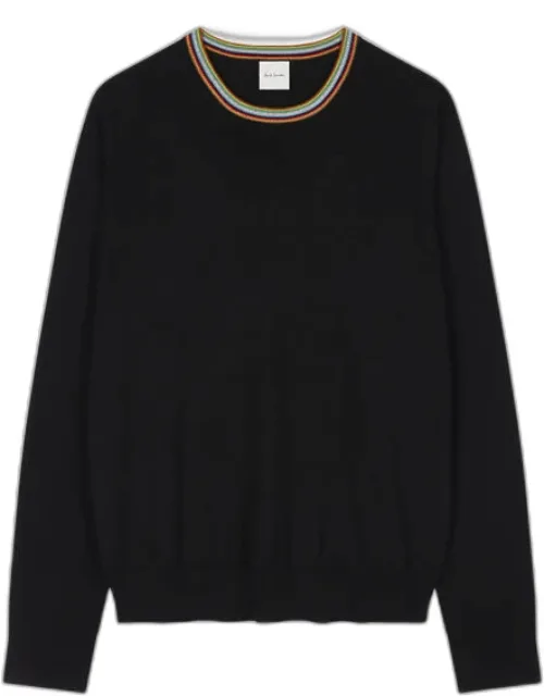 'signature Stripe' Crew Neck Merino Wool Sweater