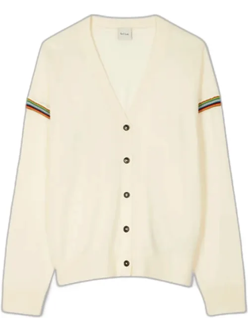 Washable Merino Wool 'signature Stripe' Cardigan