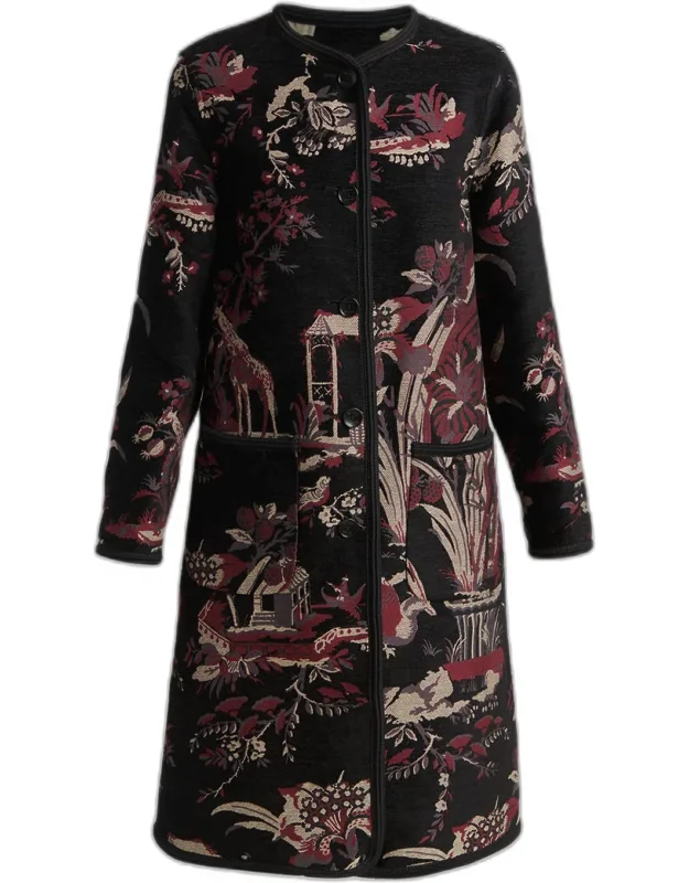 Toile Brocade Long Coat