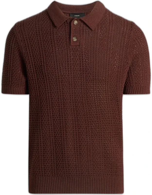 Cotton Seed Stitch Rib Polo Shirt