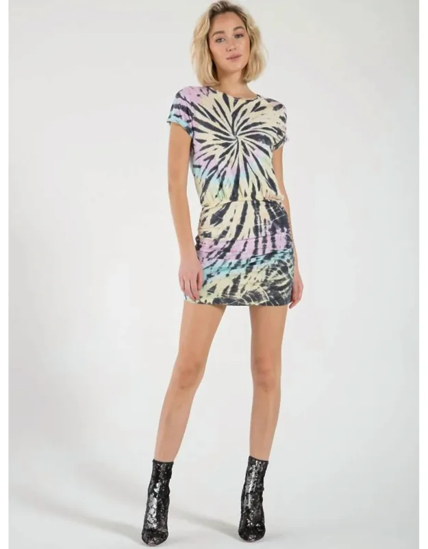 Mini Dress In Spiral Tie Dye