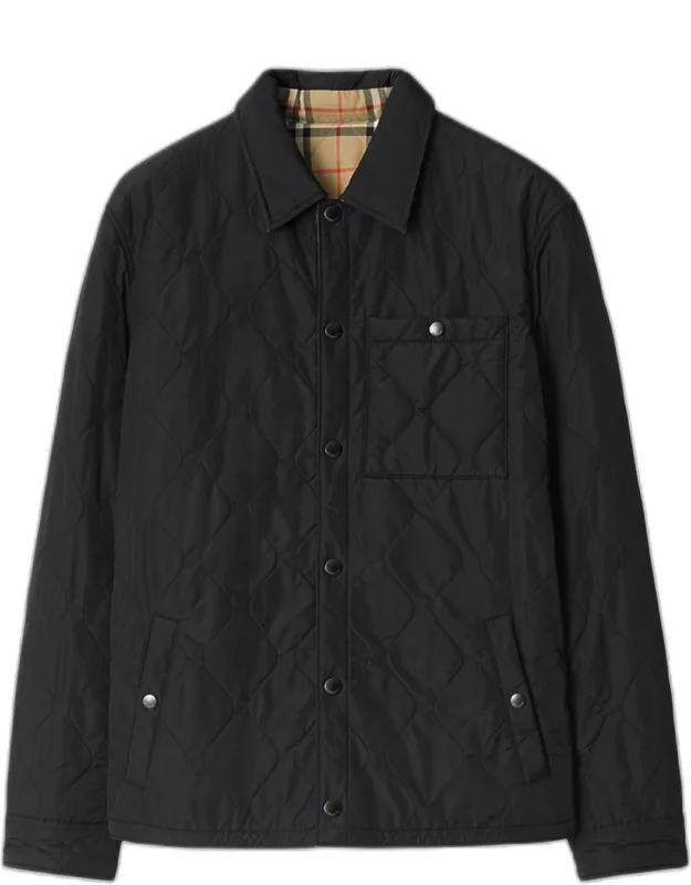 Brighton Quilted Check Cotton-blend Reversible Shirt Jacket