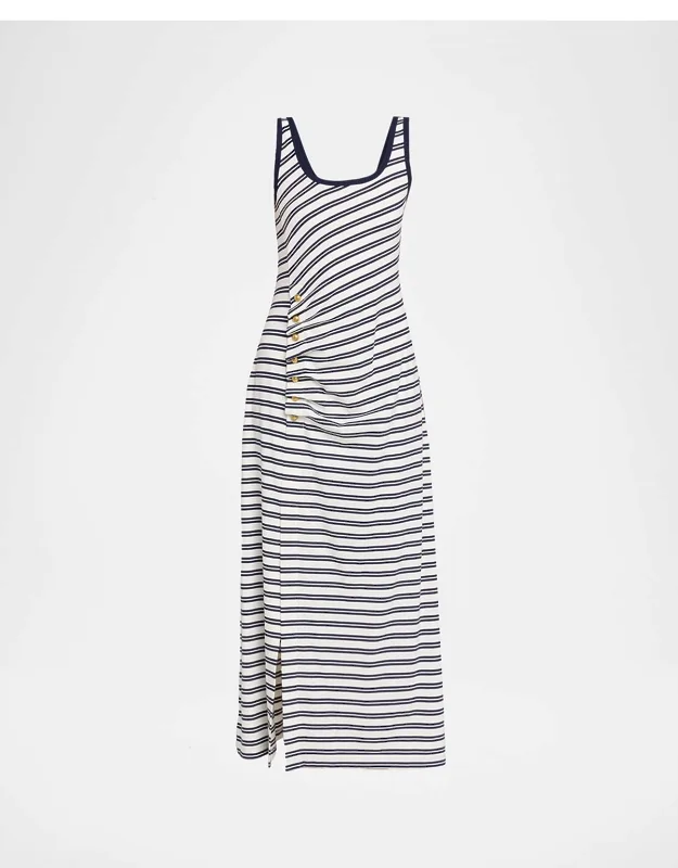 Striped Cotton Jersey Maxi Dress