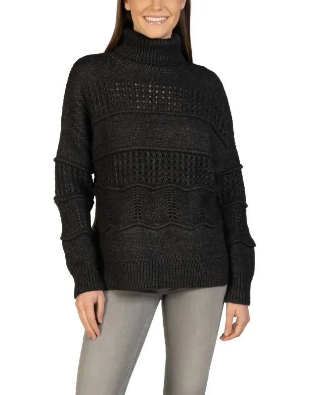 Cable Knit Turtleneck Pullover Sweater
