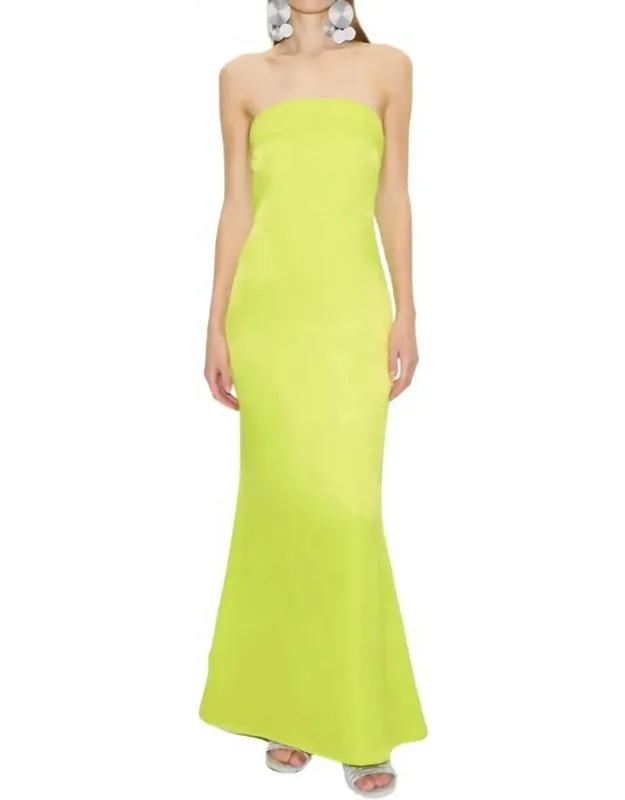 Sculpty Strapless Satin Dress
